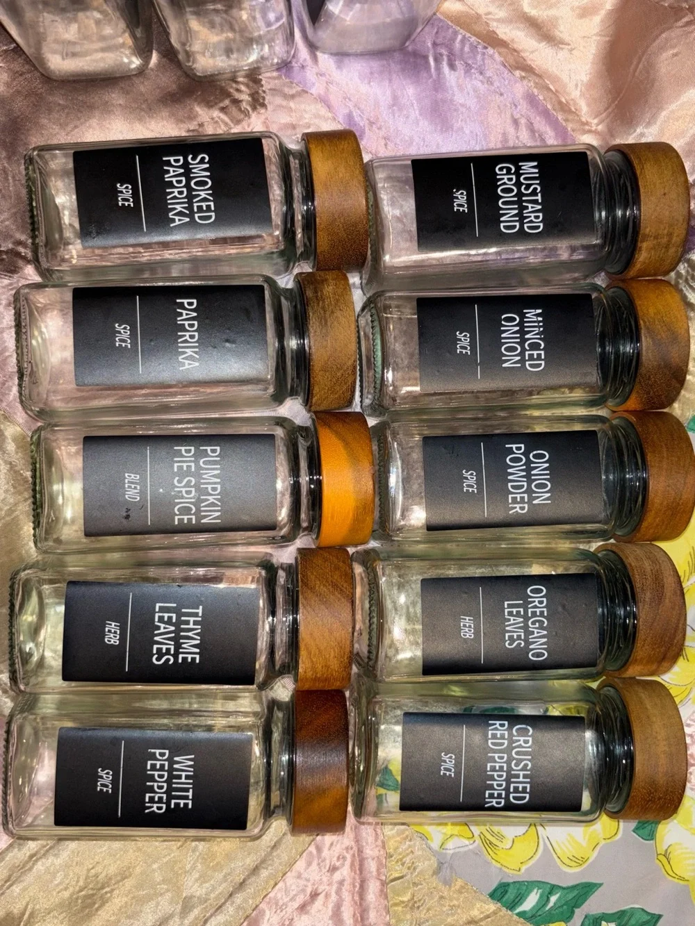 Glass Spice Jars - set of 25